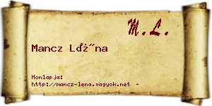 Mancz Léna névjegykártya